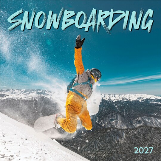 Wyman Publishing; Snowboarding | 2027 12 x 24 Inch (Hanging) Monthly Square Wall Calendar; Category:Wall Calendars; Image:1